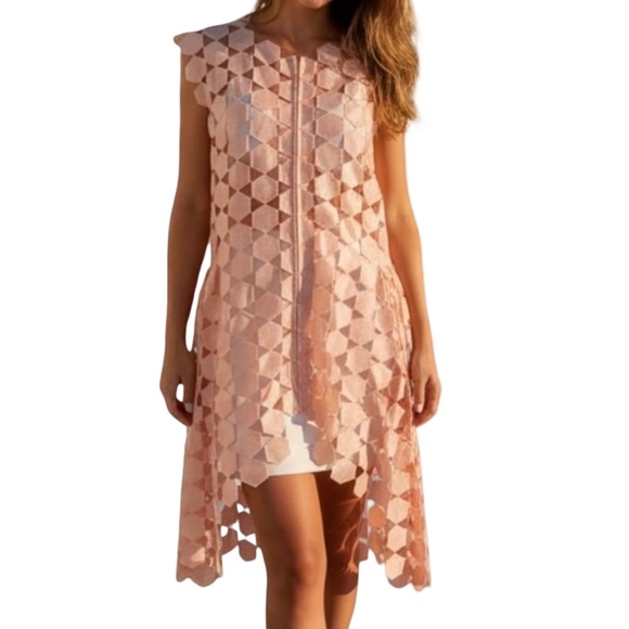 CQ BY CQ Dresses & Skirts - #A151  CQ by CQ  Peach  Laser-Cut  Mesh Duster Vintage NEW NO TAG  M